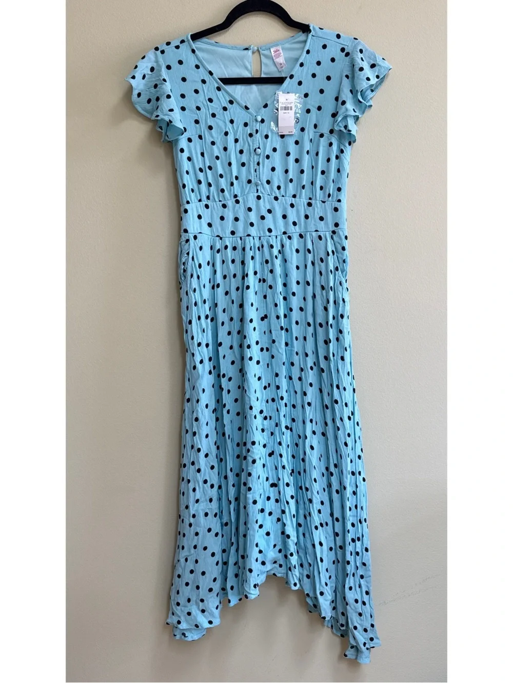 Blue Polka Dot Maxi Dress